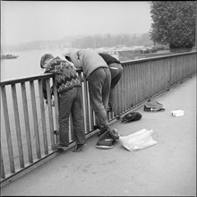 Three boys fishing, Zurich 1965.