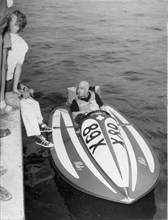 Motor Boat Sports European Championship, 1952: The winner in Class X, Paul Schiller.