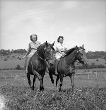 Riders in Chevenez, Berner Jura, around 1950.