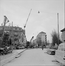 Underpass Giesshubel Zurich under construction 1954.