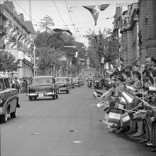 50th anniversary of the Simplon railway tunnel,  police motorcadeescorting the limousines in