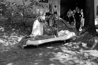 Swiss Red Cross holiday camp for haemophiliac boys in Arcegno 1964.