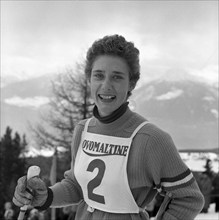 Betsy Snite, american skier, ca. 1958.