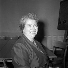 Trudy Spath, first female municipal councellor of Switzerland; Riehen 1958.