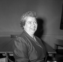 Trudy Spath, first female municipal councellor of Switzerland; Riehen 1958.