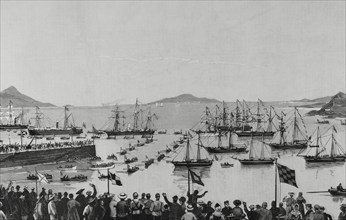 History of Spain. Santa Cruz de La Palma, La Palma, Canary Islands. Inauguration of the telegraph