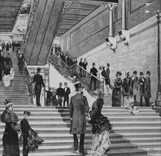 History of Spain. Ateneo de Madrid. Interior of the modernist building in Calle del Prado, designed