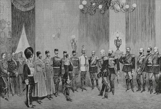 History of Germany. Berlin. Imperial Palace. The Russian Military Deputation congratulating Emperor