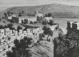 Jerusalem, Israel. Walls of the Temple of the Presentation. Engraving by Bernardo Rico (1825-1894).