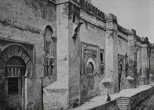 History of Spain. Andalusia. Mosque-Cathedral of Cordoba. Exterior view of the ancient mosque in