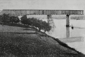 History of Spain. Galicia. Province of Pontevedra. Tui International Bridge over the Mino river. It