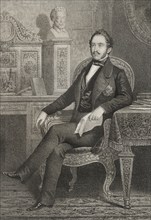 Maximilian II of Bavaria (1811-1864). King of Bavaria (1848-1864). Portrait. Drawing by B. Blanco.