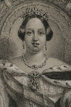 Maria II of Portugal (1819-1853). Queen of Portugal born in Rio de Janeiro (Brazil), called ""the