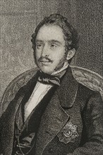 Maximilian II of Bavaria (1811-1864). King of Bavaria (1848-1864). Portrait. Drawing by B. Blanco.