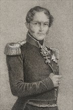 Leopold I of Belgium (1790-1865). First king of the Belgians (1831-1865). Portrait. Drawing by C.