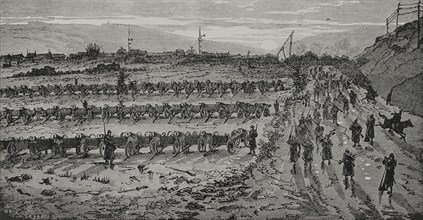 Russo-Turkish War (1877-1878). Surrender of the Plevna army. The Turkish army was being defeated by