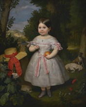 Carlos Luis de Ribera y Fieve (1815-1891). Spanish painter. Young Girl in a Landscape, 1847. Oil on