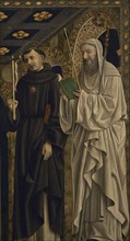 Sts. Egidius (St. Gile) and Nicholas of Tolentino (left). Portrait by a Lombard painter. Tempera on