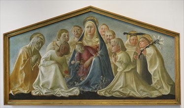 Filippo Lippi (1406-1469). Italian painter. Madonna with Child, saints and angels, known as