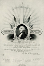 This 1892 image show the invitation to ceremonies on completion of the Washington Monument in