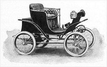 This illustration of an electric automobile dates to 1902. It was built by the Electric Vehicle Co.