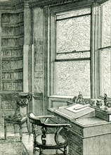 This illustration from John Forster's The Life of Charles dickens shows the study at Gadshill, the