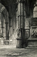 Dickens’ tomb is in the south transept of the Poets' Corner at Westminster Abbey in London,