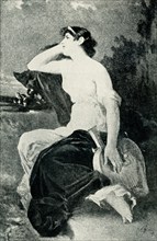 This image shows Sappho’s Reverie by W Kray. The Greek lyric poet Sappho, who flourished in the