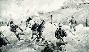 This 1899 illustration shows: “The Capture of San Juan.” Painting illustrating the capture of San