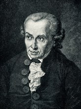 This 1899 illustration shows: “immanuel Kant.” Immanuel Kant (1724–1804) is the central figure in