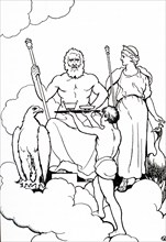 Jupiter, also known as Jove, is the god of sky and thunder,  as well as the king of gods in Ancient