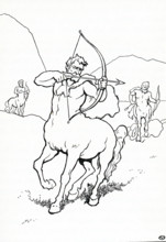 Pictured in this 1915 image is a Centaur. In Greek mythology, the Centaurs were creatures who were