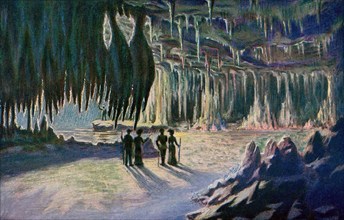 This illustration of a stalagmite cave dates to 1902.