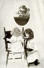 The caption for this 1917 image reads: 'Pleasant Pictures of Child Life.' It shows an older girl