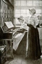 This illustration dates to 1917 and the caption reads: Song of Home and Reminiscences.