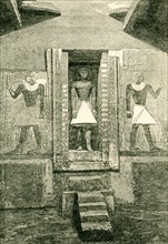 Stele in the form of a door, and the statue of the tomb of Mirruka, drawn by Boudier from a