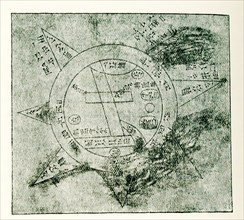 This Babylonian/Chaldaean map of the world was drawn by the French artist Henri Faucher-Gudin from