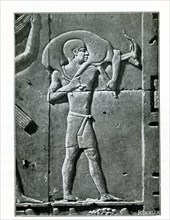 This carved relief from a tomb in Saqqara shows a slave with gazelle from tomb in Saqqara. This