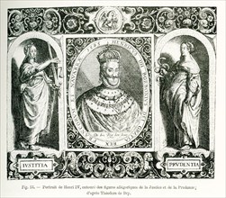 The figure in the center is Henry IV (1553-1610), king of France, who was also known as 'Good King