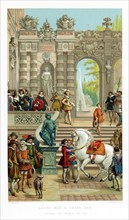 This chromolithograph shows the French king Louis XIII at age 16, the age he was when he took