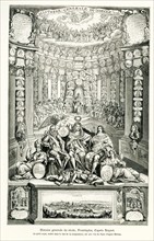 The caption for this engraving reads: 'General History of the Century. The small image, inserted at