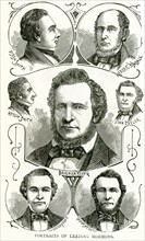 The caption of this 19th century illustration identifies these individuals as the “Leading Mormons