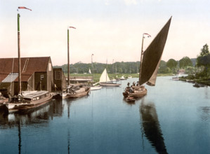 A Norfolk Wherry Boat In Wroxham