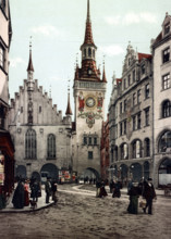 Town Hall And Surrounding Buildings In Munich