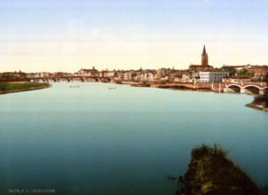 General view, France, Historical, digitally restored reproduction from an original from the 19th