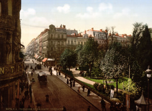 Alsace-Lorraine Road, France, Historical, digitally restored reproduction from an original from the