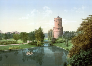 Park on the outskirts of the centre of the Dutch city of Nijmegen, Nimwegen, around 1895,