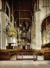 Rotterdam Cathedral, interior, around 1895, historical, digitally restored reproduction from an