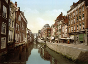 The Steiger Canal, Holland, around 1895, Historical, digitally restored reproduction from an