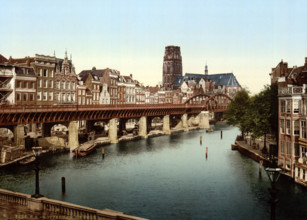 The Kolk in Rotterdam, around 1895, historical, digitally restored reproduction from an original